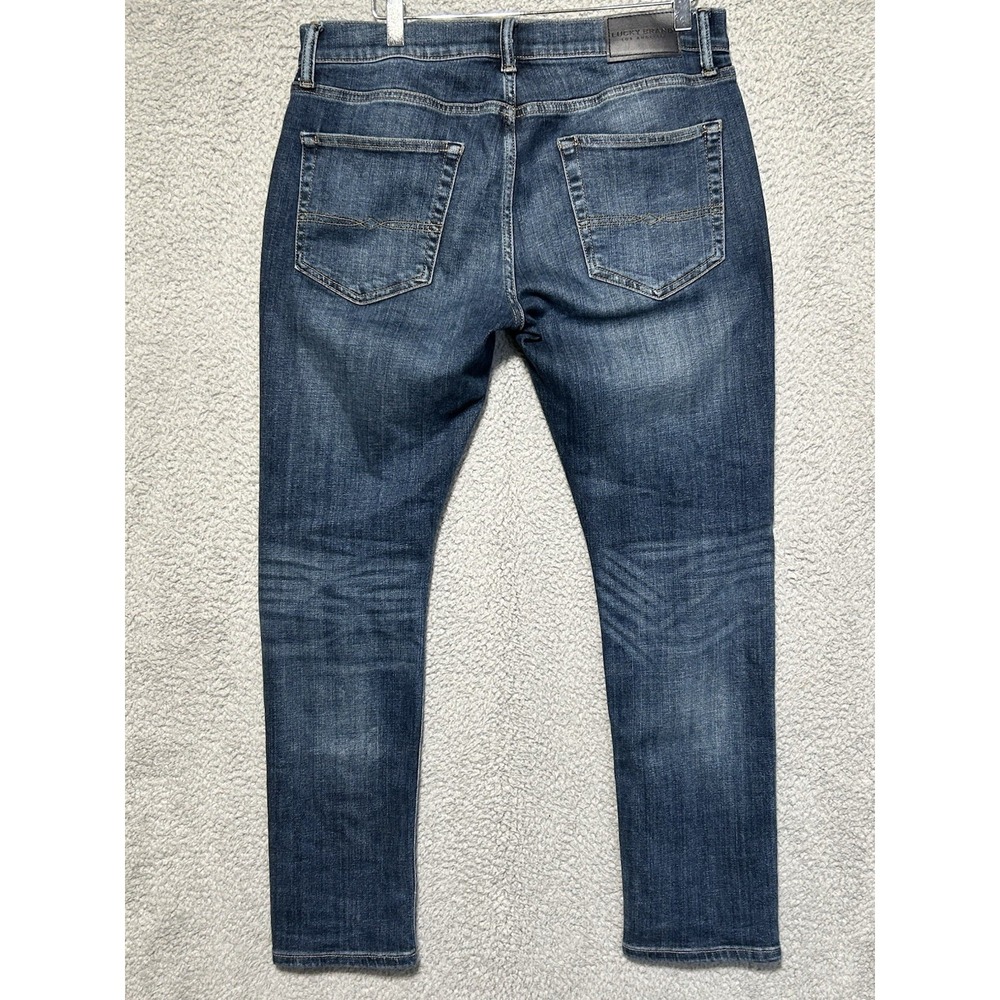 Lucky Brand 110 Slim Jeans Mens 32x29 Blue Medium Wash Excellent Stretch Denim - Picture 14 of 16